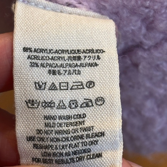Free People Lofty V Neck Alpaca Blend Women's Lavender Sweater Size XS - Picture 7 of 7